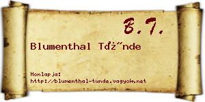 Blumenthal Tünde névjegykártya